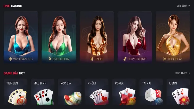85WIN 4 Sảnh Casino mang đến các trò chơi sòng bài cá cược siêu cuốn